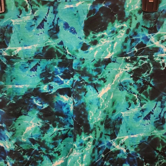 New Soft Surrounding Ankle Legging Women's Large Green & Blue Super Slim - Picture 8 of 8